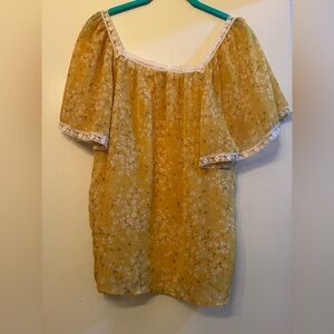 Y2K vintage candie’s sheer floral boho top Large